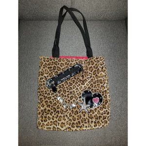 Cheetah Leopard corduroy Rocker Chick purse  bag